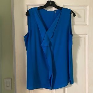 T Tahari, bright blue, sleeveless blouse
